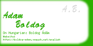 adam boldog business card
